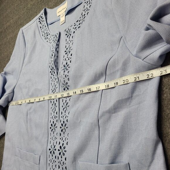 Alfred‎ Dunner Jacket Womens 16 Southampton Open Front 3/4 Sleeve Lace Trim New - Picture 3 of 8